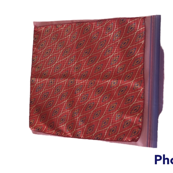 Blue accents VINTAGE Handkerchief, pocket square - Picture 4 of 4